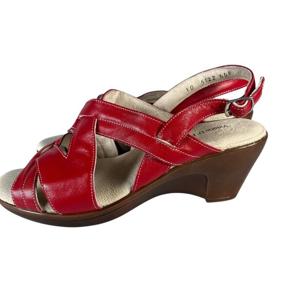 Vittorio Shoes Vintage Vittorio Dfirenze Red Leather Wedge Heel